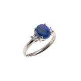 Galaxy - Vintage Platinum Black Opal & Asscher Cut Diamond (VR611)