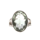 Dew Drop - Vintage Sterling Silver Green Amethyst Ring (VR648)