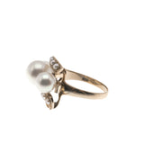 Sea Spray -  Vintage 14K Gold Cultured Pearl Ring (VR564)
