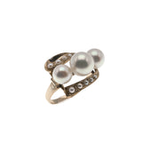 Sea Spray -  Vintage 14K Gold Cultured Pearl Ring (VR564)