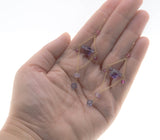 Joséphine's Treasure - Vintage Napoleonic Revival 14K Gold Amethyst & Crystal Dangle Earrings (VE281)