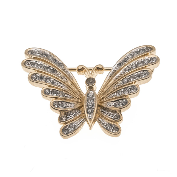 Gold butterfly brooch online