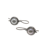 Pearl Classics - Vintage Sterling Silver Cultured Pearl Dangle Earrings (VE286)