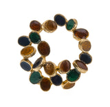 Jewelled Wreath - Vintage D'Orlan Gold Plated Enamel Brooch (VBR034)