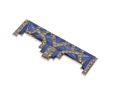 Pierre Bex - Vintage Silver Tone Blue Enamel Rhinestone Brooch (VBR151)