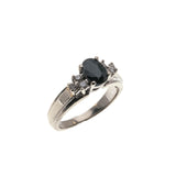Roses Are Red Sapphires Are Blue - Vintage 14K White Gold Sapphire & Diamond Ring (VR588)