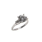 A Classic - Vintage 10K White Gold Cubic Zirconia Ring (VR558)