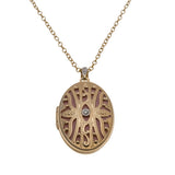 Sentimental Intricacies - Vintage 9K Gold & Crystal Silk Lined Filigree Locket (VP139)