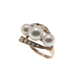 Sea Spray -  Vintage 14K Gold Cultured Pearl Ring (VR564)