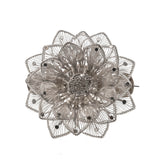 Flower Delicacy - Art Deco 900 European Silver Floral Filigree Brooch (ADBR006)