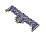 Pierre Bex - Vintage Silver Tone Blue Enamel Rhinestone Brooch (VBR151)