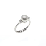 Glowing Nature - Estate Sterling Silver Freshwater Pearl CZ Ring (ER229)