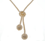 Ivory Treasure - Art Deco Genuine Carved Ivory Lariat Necklace (ADN065)