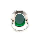 Rainforest - Art Deco Sterling Silver Chrysoprase Ring (ADR210)
