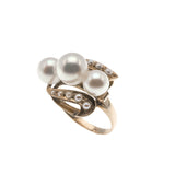 Sea Spray -  Vintage 14K Gold Cultured Pearl Ring (VR564)