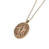 Sentimental Intricacies - Vintage 9K Gold & Crystal Silk Lined Filigree Locket (VP139)
