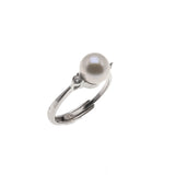Treasure Island - Estate Sterling Silver Freshwater Pearl & CZ Ring (ER228)