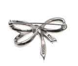 Stylized Bow - Vintage Signed Boucher Silver Tone Crystal Rhinestone Brooch (VBR063)
