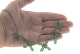 Garden Stroll - Edwardian Brass Chrysoprase & Paste Necklace (EDN020)
