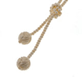 Ivory Treasure - Art Deco Genuine Carved Ivory Lariat Necklace (ADN065)