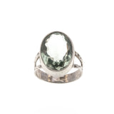 Dew Drop - Vintage Sterling Silver Green Amethyst Ring (VR648)