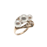 Sea Spray -  Vintage 14K Gold Cultured Pearl Ring (VR564)