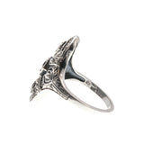 Purple Rain - Estate Sterling Silver Natural Amethyst & Seed Pearl Filigree Ring (ER209)