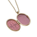 Sentimental Intricacies - Vintage 9K Gold & Crystal Silk Lined Filigree Locket (VP139)