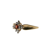 Warm Wishes - Vintage 10K Gold Natural Garnet & Diamond Cluster Ring (VR968)