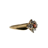 Warm Wishes - Vintage 10K Gold Natural Garnet & Diamond Cluster Ring (VR968)