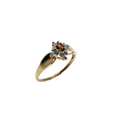 Warm Wishes - Vintage 10K Gold Natural Garnet & Diamond Cluster Ring (VR968)