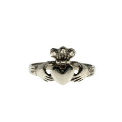 A Ghrá - Vintage 10K White Gold Irish Claddagh Ring (VR969)