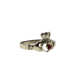 A Ghrá - Vintage 10K White Gold Ruby Irish Claddagh Ring (VR970)