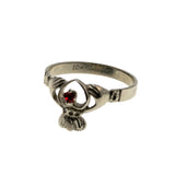 A Ghrá - Vintage 10K White Gold Ruby Irish Claddagh Ring (VR970)