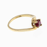 Vintage Sweet - Vintage 10K Gold Ruby Bypass Ring (VR971)