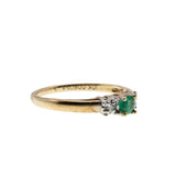 Greenery - Vintage 10K Gold Natural Emerald & Diamond Ring (VR973)