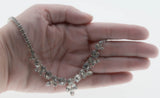 Exuberant - Vintage Signed 'Sherman' Rhodium Plated Austrian Swarovski Crystal Rhinestone Necklace (VN197)