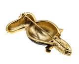 Hanging Around - Vintage Signed 'D'Orlan' Gold Plated Crystal Rhinestone & Black Enamel Toucan Bird Brooch (VBR267)