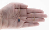 Blue Lagoon- Vintage 10K Gold Trillion Cut Natural London Blue Topaz Pendant & Chain (VP236)