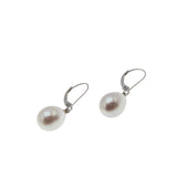 Classic & Versatile - Estate 14K White Gold Pearl Dangly Earrings (EE231)