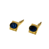 Forsyth - Vintage Gold Plated Blue Stone Double Pair Of Cuff Links In The Original Box (VA015)