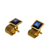 Forsyth - Vintage Gold Plated Blue Stone Double Pair Of Cuff Links In The Original Box (VA015)