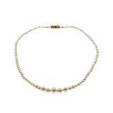 A Touch Of Class - Vintage Brass Faux Pearl Necklace Strand (VN200)