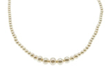 A Touch Of Class - Vintage Brass Faux Pearl Necklace Strand (VN200)