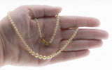 A Touch Of Class - Vintage Brass Faux Pearl Necklace Strand (VN200)