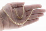 A Touch Of Class - Vintage Brass Faux Pearl Necklace Strand (VN200)