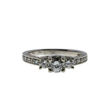 All In White - Estate 14K White Gold Natural Diamond Engagement Ring (ER367)