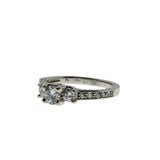 All In White - Estate 14K White Gold Natural Diamond Engagement Ring (ER367)