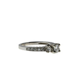 All In White - Estate 14K White Gold Natural Diamond Engagement Ring (ER367)