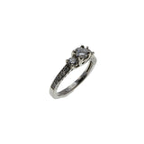 All In White - Estate 14K White Gold Natural Diamond Engagement Ring (ER367)